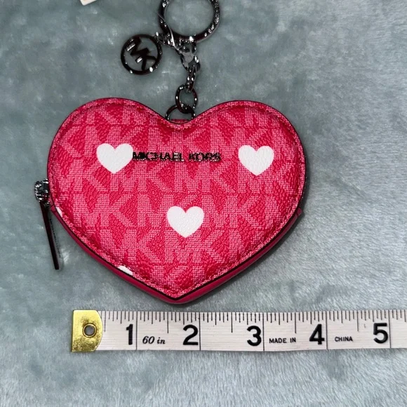 Michael Kors Pink Heart Coin Pouch - Picture 7 of 9